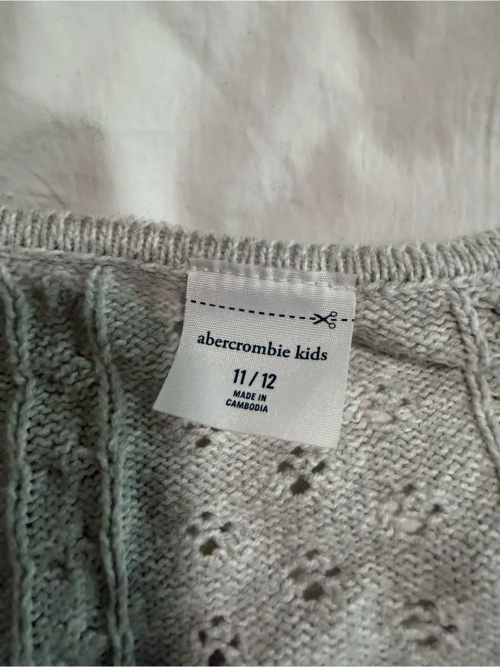 abercrombie kids Light Gray Pointelle Button-Front Cardigan